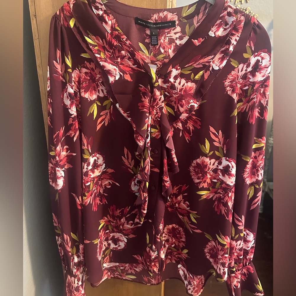 Floral Burgundy Blouse